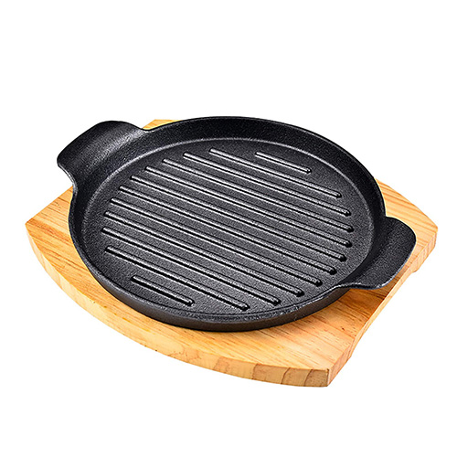Presto round grill sizzler imported non-stick plate for BBQ and steaks