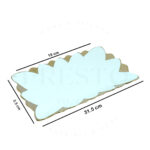 Elegant Medium Rectangular Serving Plate | Floral Design | Ceramic | Golden & White - Image 3