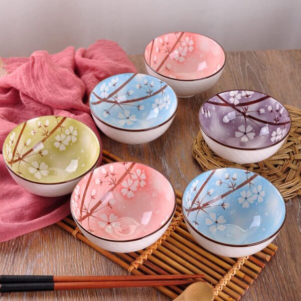 Bohemia Ceramic Tableware Bowls Set – 6 Pieces with Unique Designs