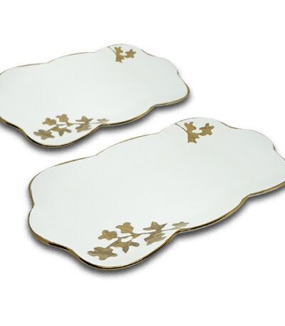 White Ceramic Plate, Deep Serving Dish, Floral Textured Plate, Fancy Ceramic Plate, Luxury Serveware